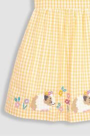 JoJo Maman Bébé Yellow Guinea Pig Appliqué Gingham Summer Dress - Image 3 of 3