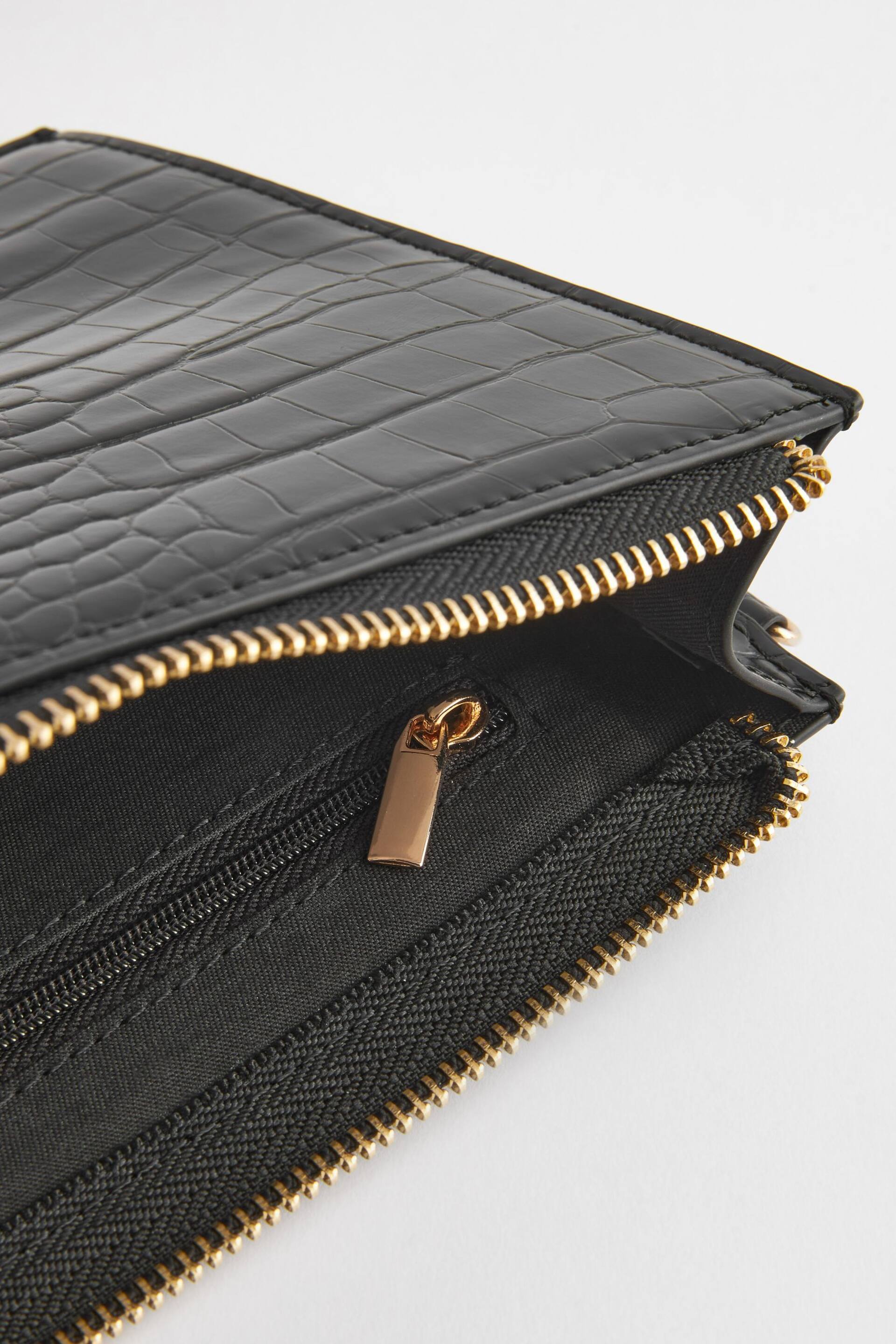 Black Croc Effect Pouch - Image 4 of 5