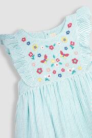 JoJo Maman Bébé Duck Egg Blue Butterfly Appliqué Pretty Summer Dress - Image 2 of 3