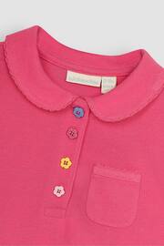 JoJo Maman Bébé Fuchsia Pink Pretty Polo Shirt - Image 2 of 3