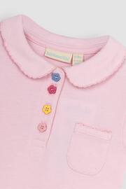 JoJo Maman Bébé Pink Pretty Polo Shirt - Image 2 of 3