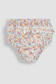 JoJo Maman Bébé Cream Apple & Peach Cotton Linen Smocked Baby Dress With Knickers - Image 3 of 4