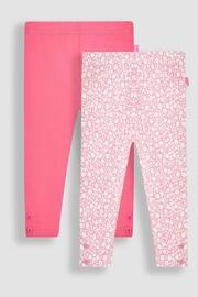 JoJo Maman Bébé Coral Strawberry Ditsy Floral & Pink 2-Pack Leggings - Image 1 of 6