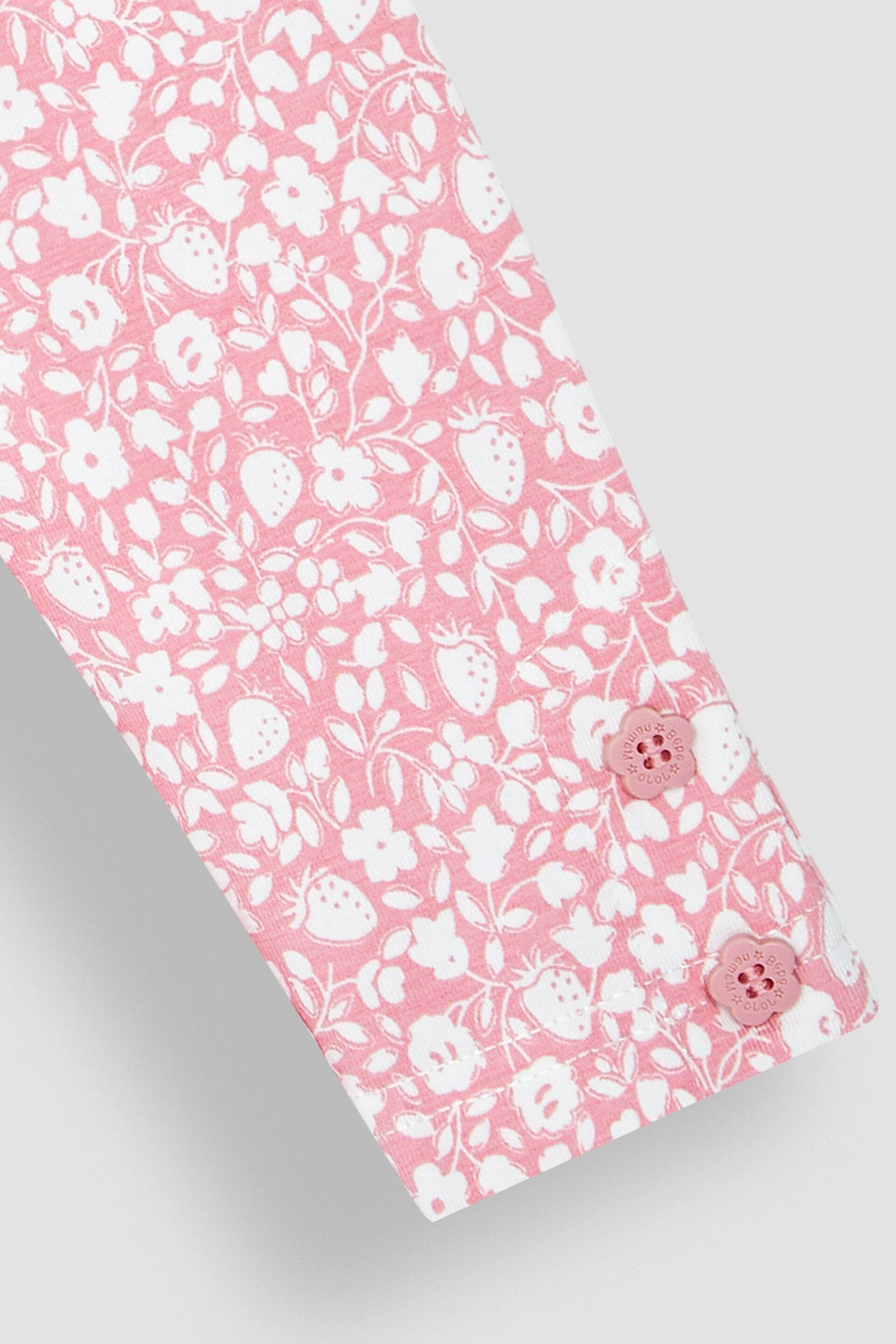 JoJo Maman Bébé Coral Strawberry Ditsy Floral & Pink 2-Pack Leggings - Image 4 of 6