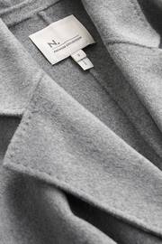 Grey Handsewn Wool Blend Belted Coat - Image 7 of 9