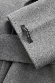 Grey Handsewn Wool Blend Belted Coat - Image 8 of 9