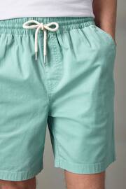 Aqua Blue Washed Cotton Elasticated Waist Shorts - Image 1 of 10