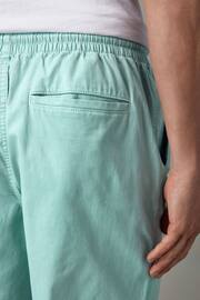 Aqua Blue Washed Cotton Elasticated Waist Shorts - Image 5 of 10