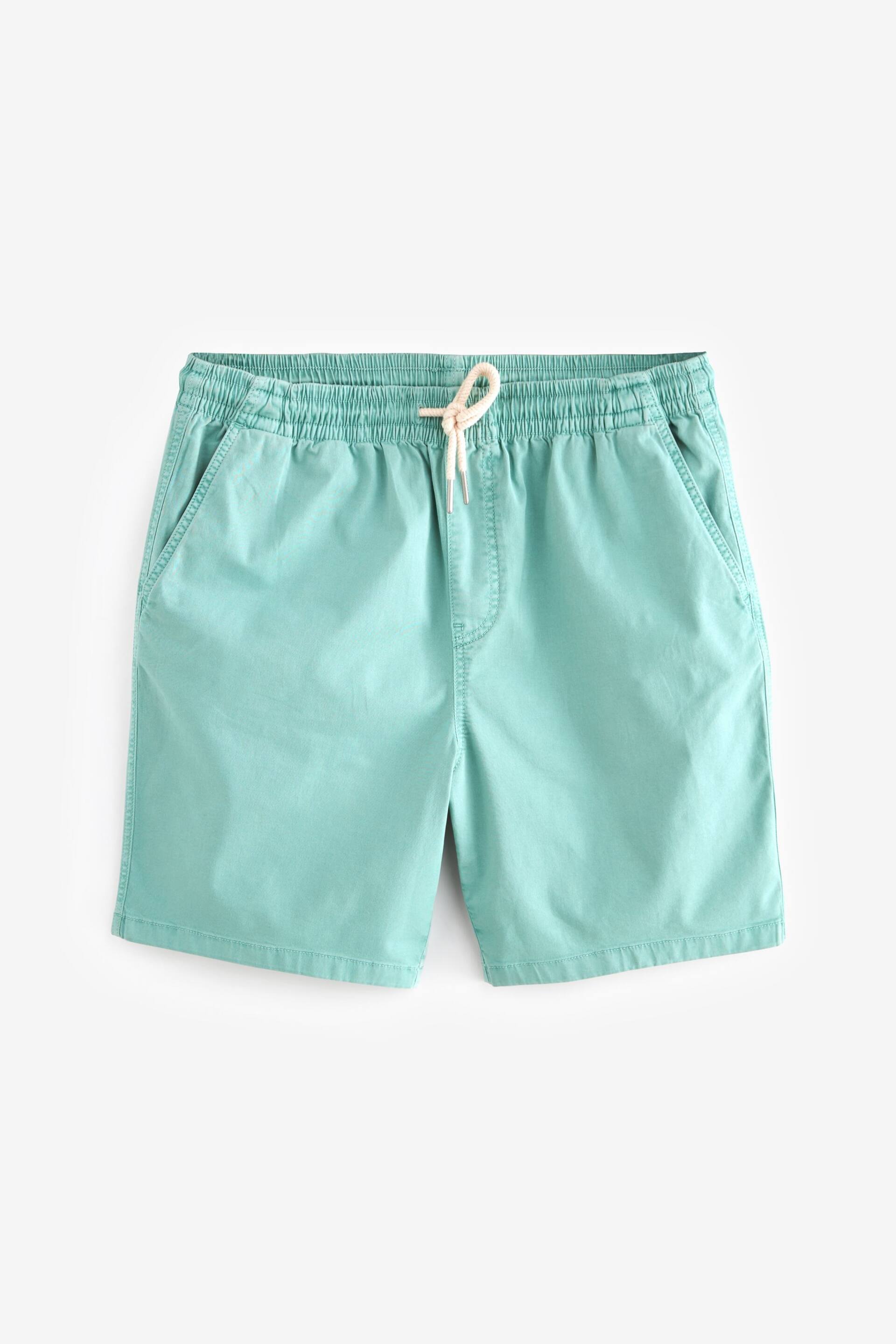Aqua Blue Washed Cotton Elasticated Waist Shorts - Image 6 of 10