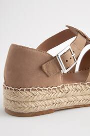 Taupe Brown Forever Comfort® Leather Chunky Fisherman Espadrille Shoes - Image 3 of 4