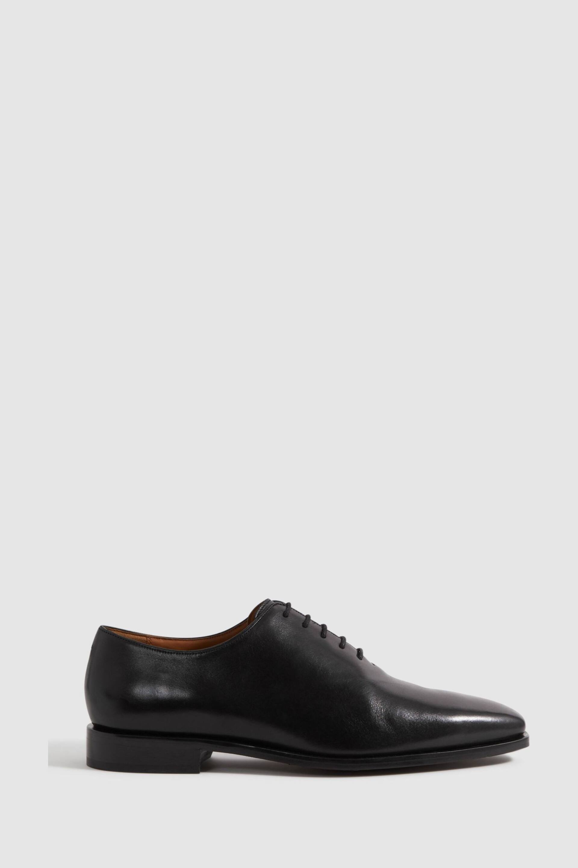 Reiss Black Mead Leather Lace-Up Shoes - Image 1 of 5