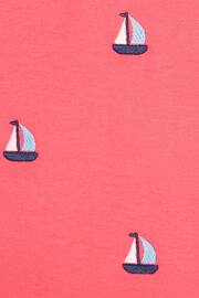 JoJo Maman Bébé Pink Sailboat Embroidered Polo Shirt - Image 3 of 3