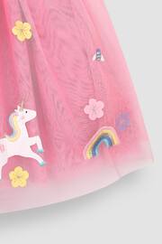 JoJo Maman Bébé Pink Unicorn Tulle Party Dress - Image 6 of 6