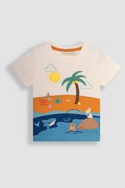 JoJo Maman Bébé Ecru Beach Scene T-Shirt - Image 1 of 3