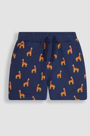JoJo Maman Bébé Ecru Navy Stripe Giraffe Appliqué T-Shirt and Shorts Set - Image 3 of 4