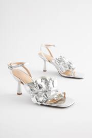 Silver Forever Comfort® Ruffle Heeled Sandals - Image 2 of 6