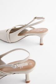 Bone White Forever Comfort® Leather Multi Buckle Slingback Heels - Image 6 of 7