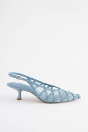 Blue Forever Comfort® Mesh Panel Point Toe Slingback Heels - Image 5 of 9