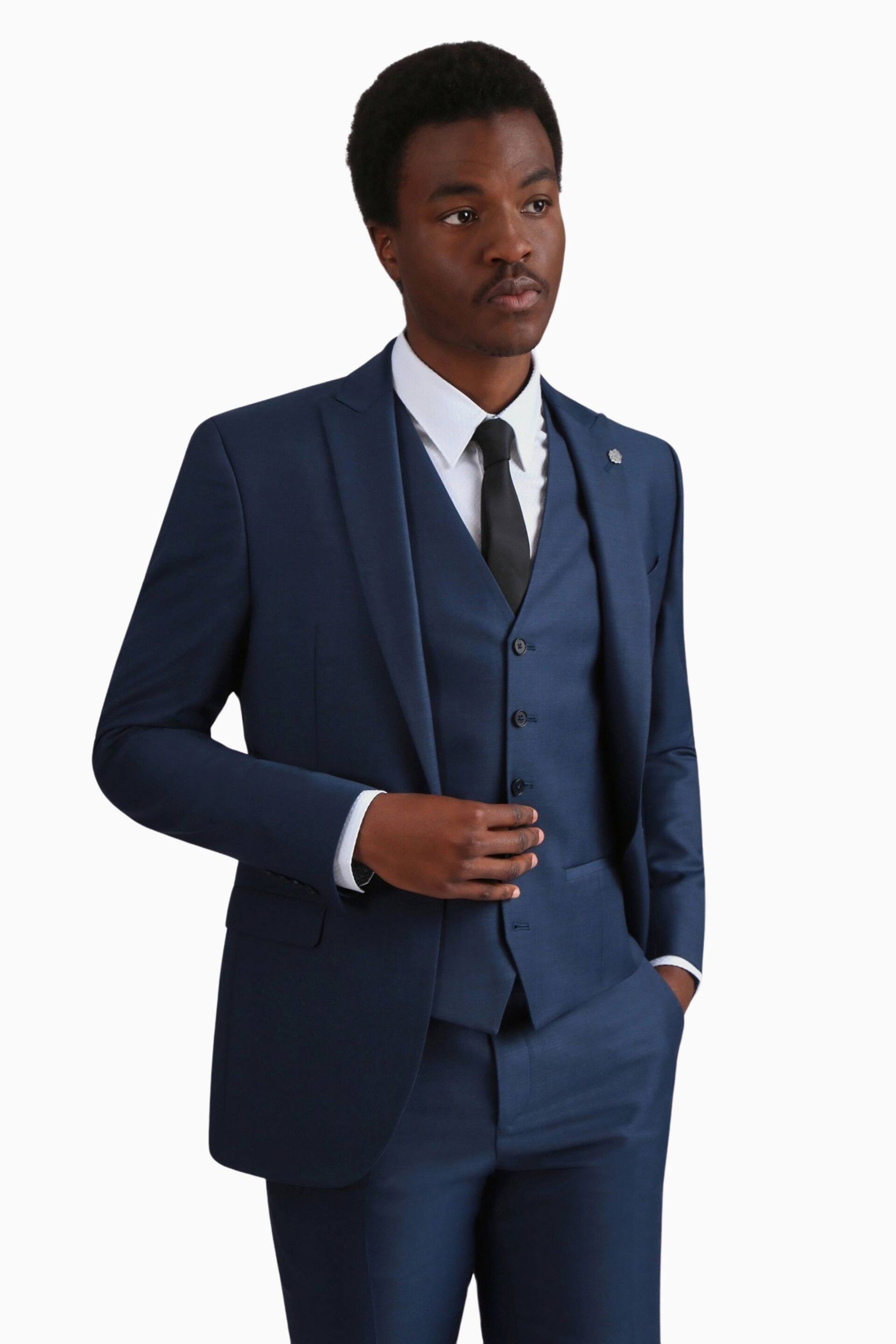 Ted Baker Tailoring Blue Tai Slim Fit Semi Plain Jacket - Image 1 of 7