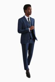Ted Baker Tailoring Blue Tai Slim Fit Semi Plain Jacket - Image 3 of 7