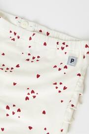 Polarn O Pyret Red Organic Ruffled Heart Print Leggings - Image 4 of 5