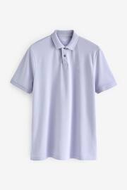 Purple Lilac Regular Fit Short Sleeve Pique Polo Shirt - Image 6 of 8