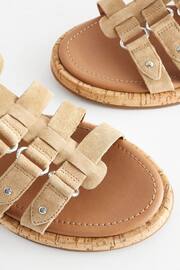 Sand Brown Regular/Wide Fit Forever Comfort® Leather Gladiator Sandals - Image 5 of 6