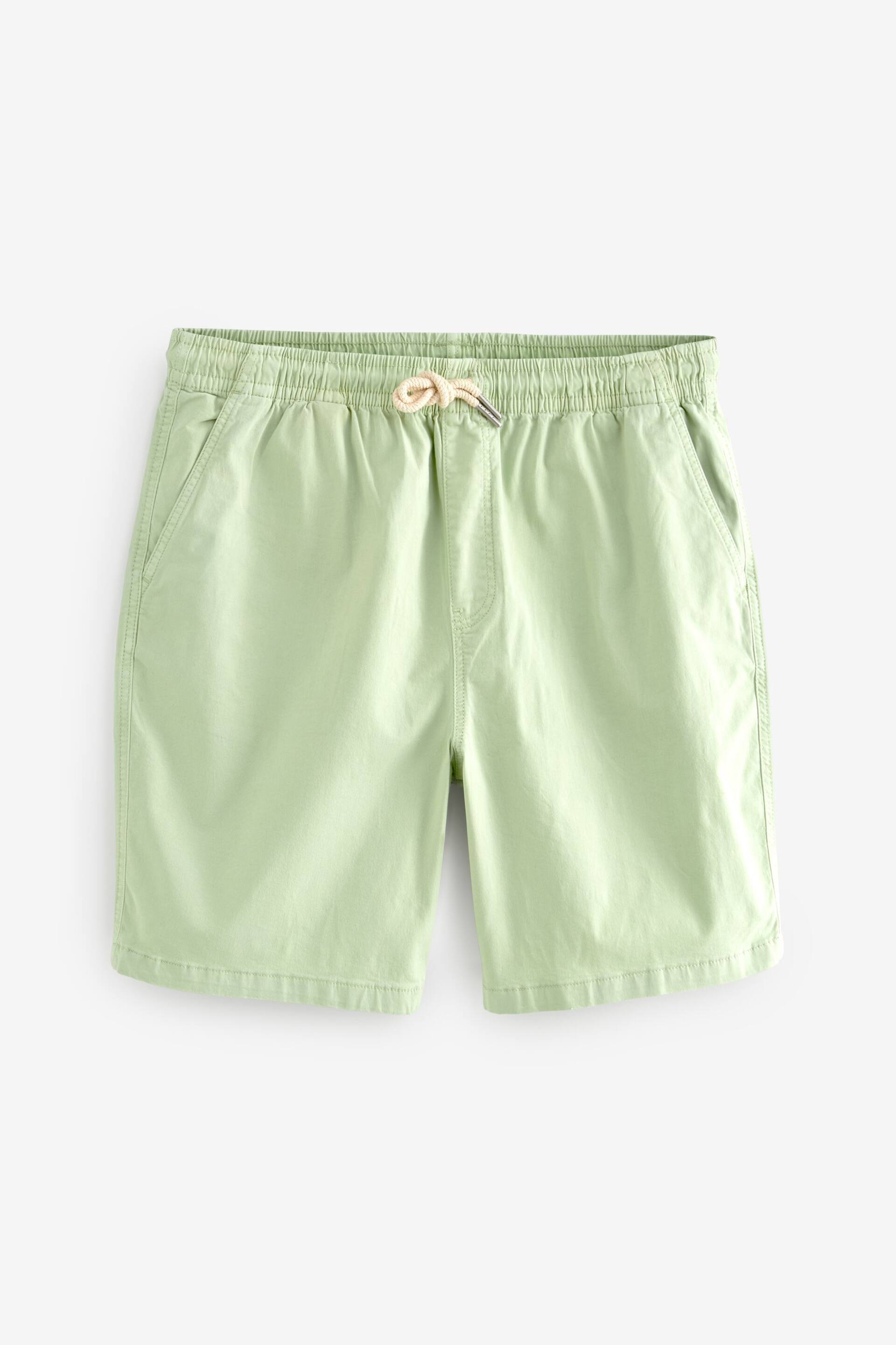 Lime Green Washed Cotton Elasticated Waist Shorts - Image 5 of 9