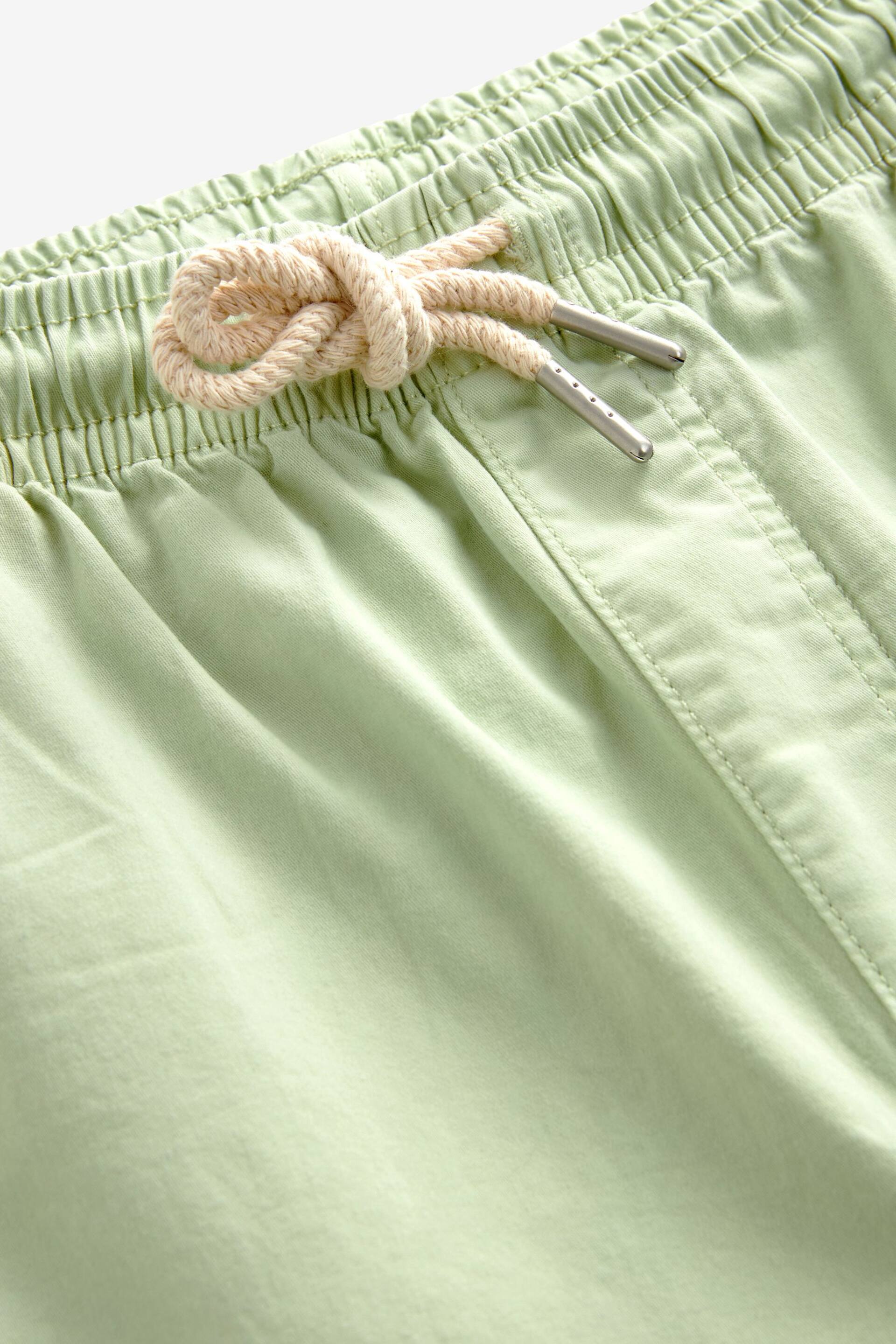 Lime Green Washed Cotton Elasticated Waist Shorts - Image 6 of 9