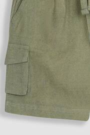 JoJo Maman Bébé Khaki Green Cotton Linen Summer Shorts - Image 2 of 3
