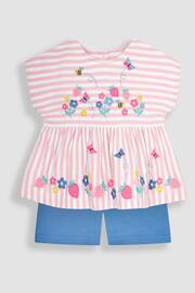 JoJo Maman Bébé Pink 2-Piece Strawberry Appliqué T-Shirt & Shorts Set - Image 1 of 4