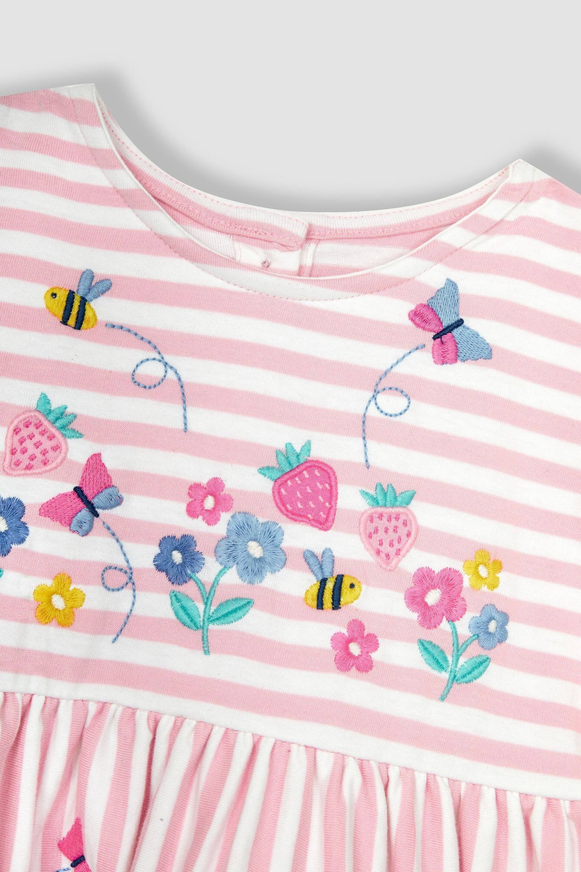 JoJo Maman Bébé Pink 2-Piece Strawberry Appliqué T-Shirt & Shorts Set - Image 4 of 4