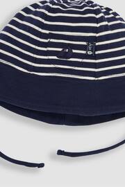 JoJo Maman Bébé Navy Ecru Stripe Stripe Baby Sun Hat - Image 2 of 3