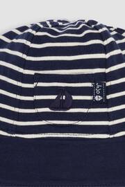 JoJo Maman Bébé Navy Ecru Stripe Stripe Baby Sun Hat - Image 3 of 3