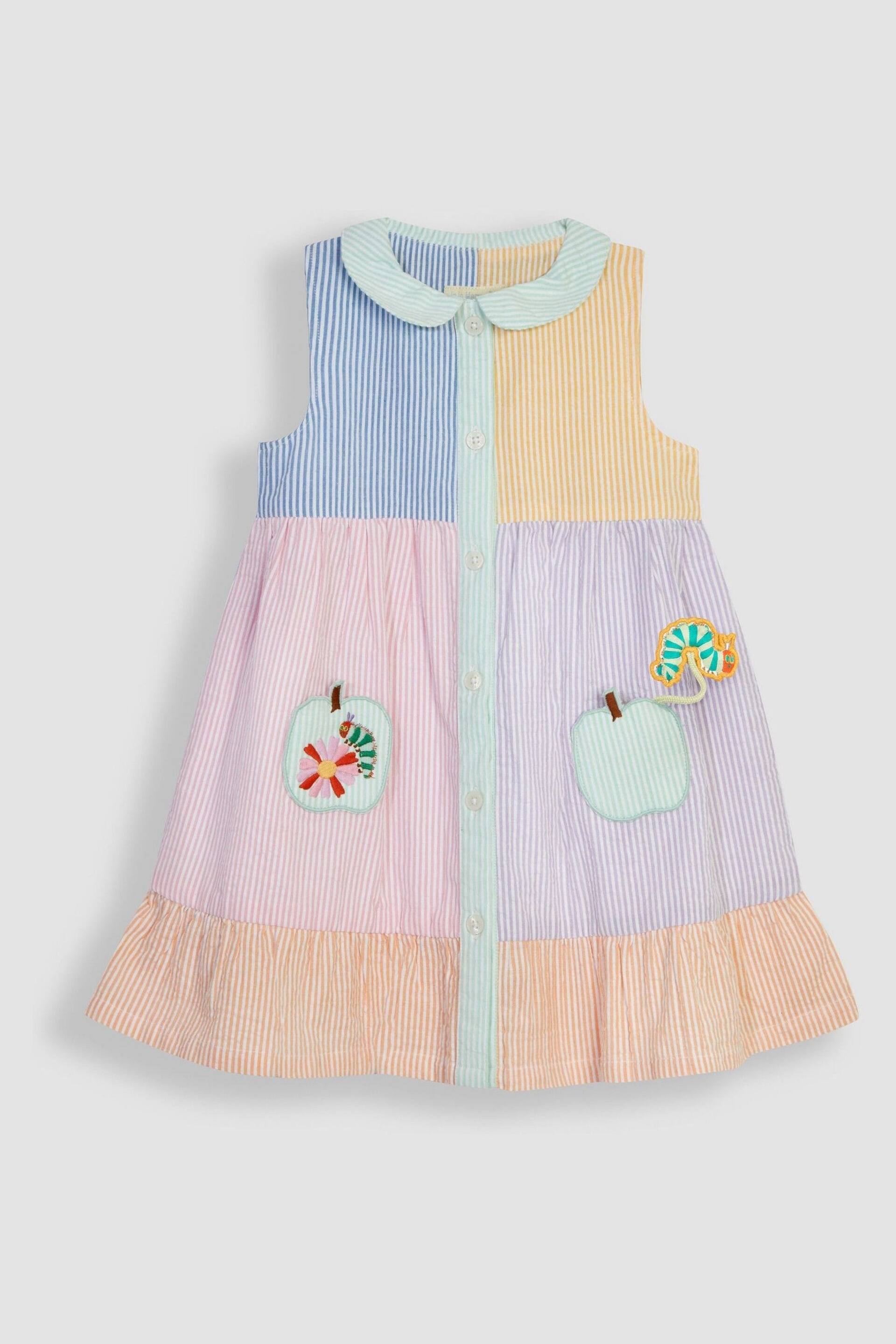 JoJo Maman Bébé Green The Very Hungry Caterpillar Embroidered Button Through Dress - Image 3 of 4