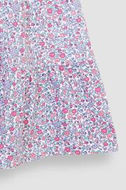 JoJo Maman Bébé Pink Pastel Ditsy Floral Ruffle Sleeve Tiered Jersey Dress - Image 3 of 3