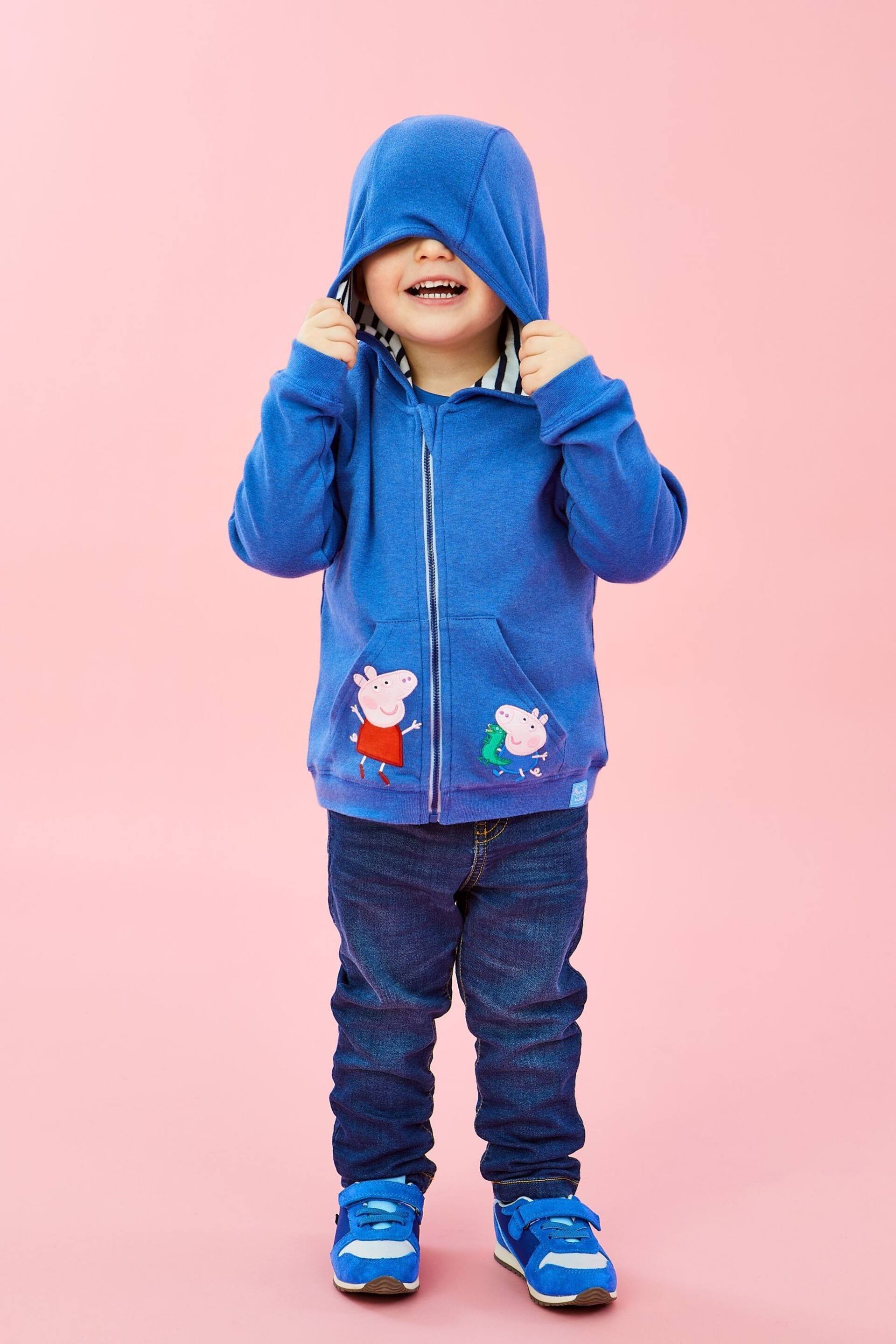 JoJo Maman Bébé Cobalt Peppa Pig Appliqué Reversible Hoodie - Image 2 of 10