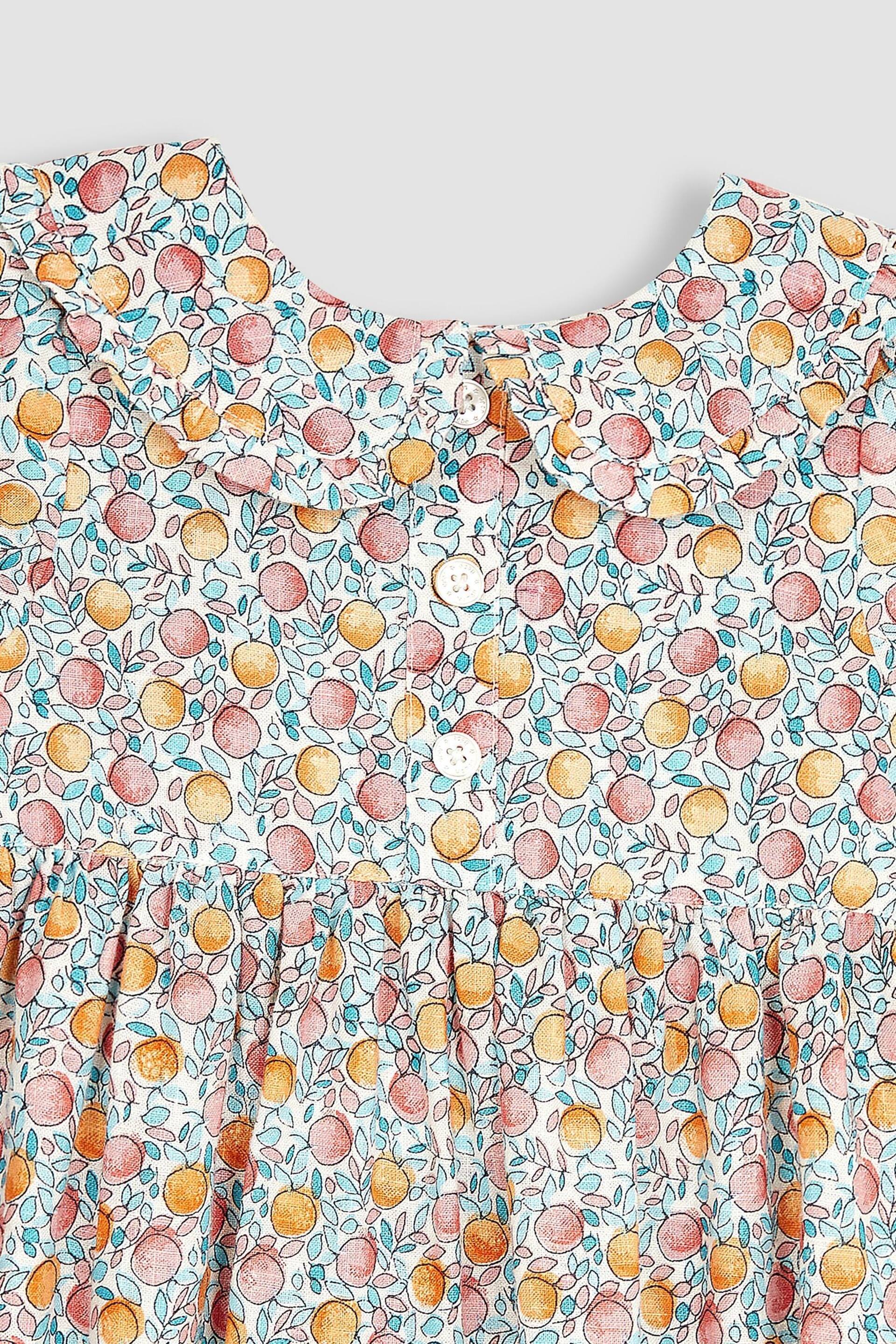 JoJo Maman Bébé Pink Apple & Peach Button Front Collar Tea Dress - Image 5 of 6