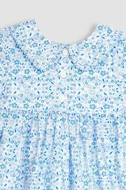 JoJo Maman Bébé Blue Floral Button Front Collar Tea Dress - Image 2 of 3