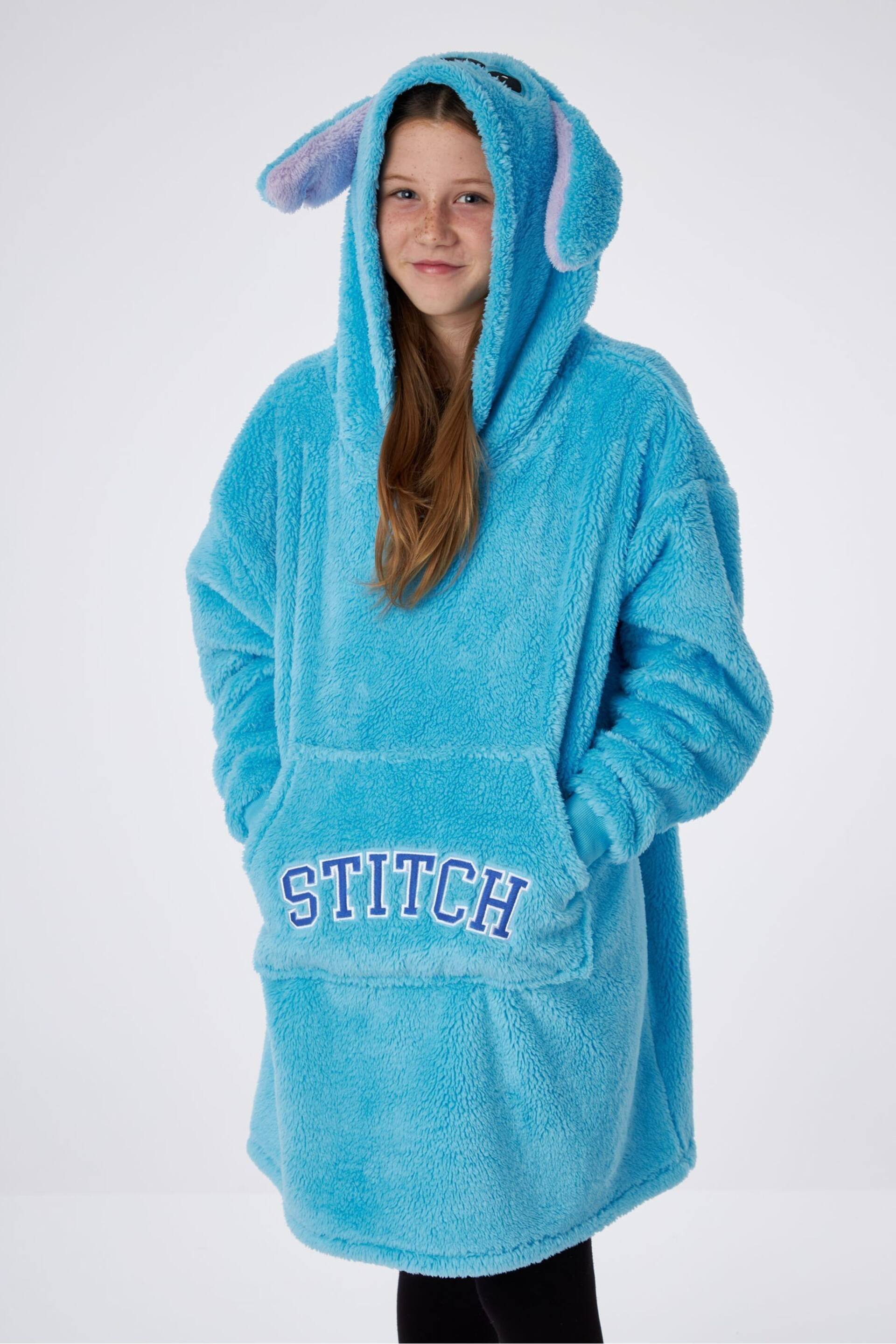 Vanilla Underground Blue Lilo & Stitch Girls Blanket Hoodie - Image 1 of 4