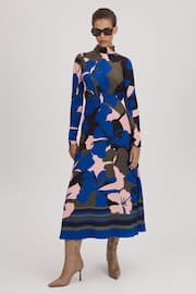 Florere Printed Zip Cuff Midi Dress - Image 1 of 7