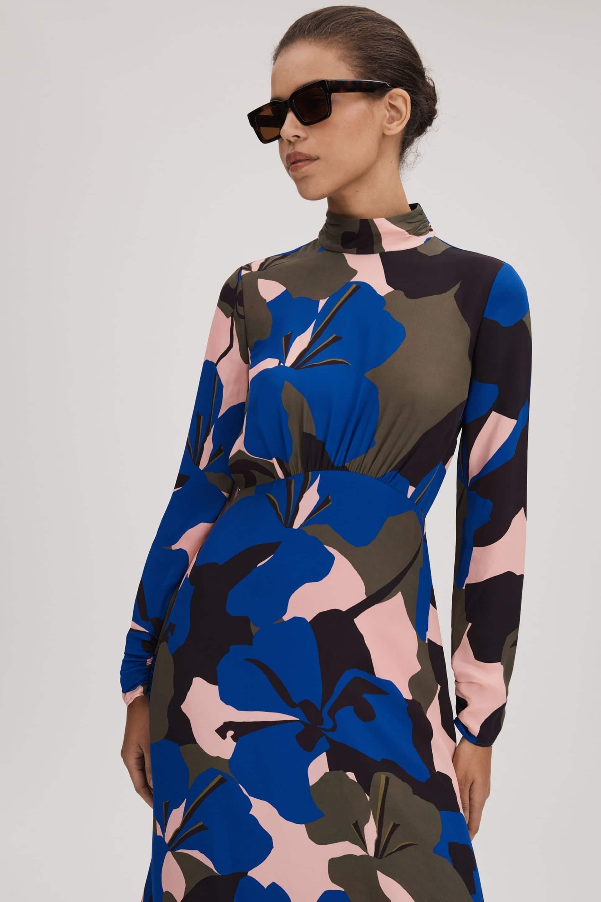 Florere Printed Zip Cuff Midi Dress - Image 3 of 7