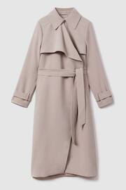 Reiss Mink Neutral Etta Double Breasted Belted Trench Coat - Image 2 of 7