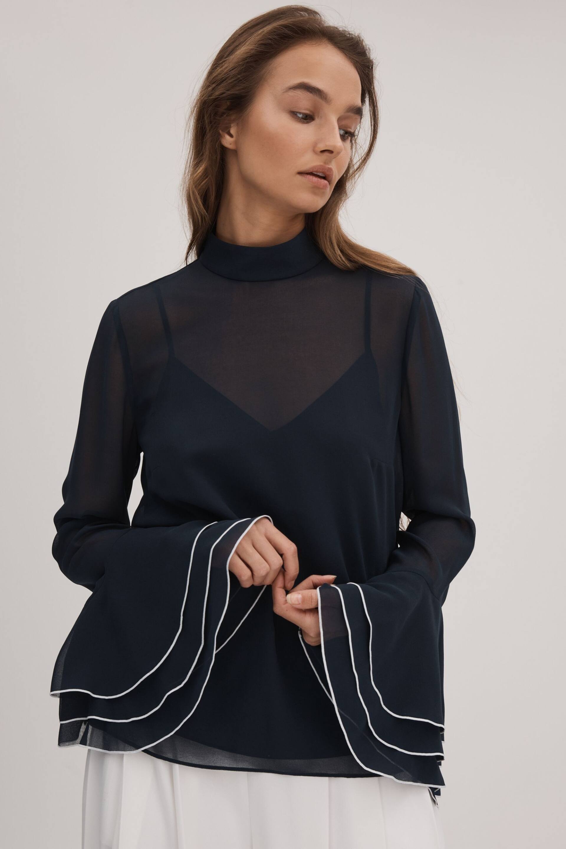 Florere Fluted Cuff Blouse - Image 1 of 7
