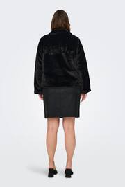 ONLY Curve Black Faux Fur Short Jacket - Image 2 of 6