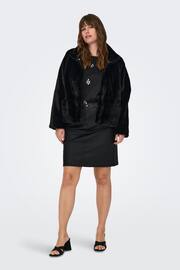 ONLY Curve Black Faux Fur Short Jacket - Image 3 of 6