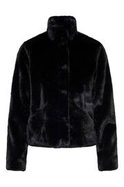 ONLY Curve Black Faux Fur Short Jacket - Image 6 of 6