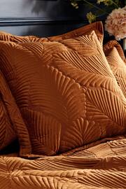 Paoletti Orange Palmeria Quilted Velvet Feather Filled Cushion - Image 1 of 4