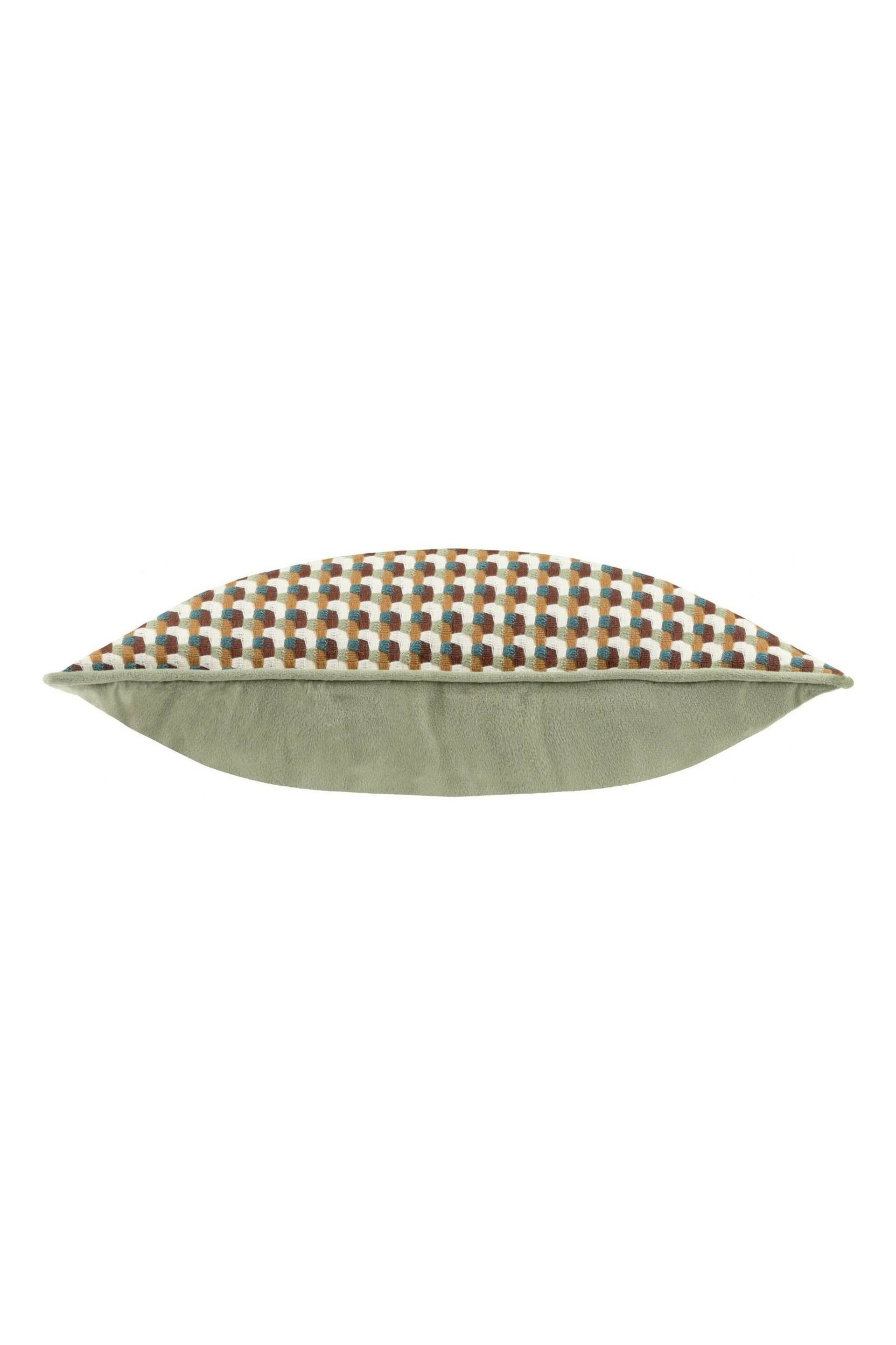 Furn Green Marttel Geometric Jacquard Feather Filled Cushion - Image 5 of 6