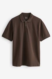Brown Chocolate Regular Fit Short Sleeve Pique Polo Shirt - Image 6 of 8